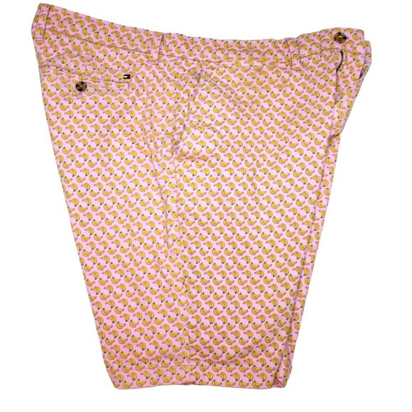 Tommy Hilfiger TH Flex 9” Chino Shorts Banana Print Mens Size 36 Pink / Yellow - Picture 7 of 9